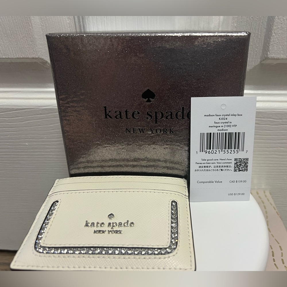 Kate Spade White Card Holder with Rhinestones - Picture 5 of 5